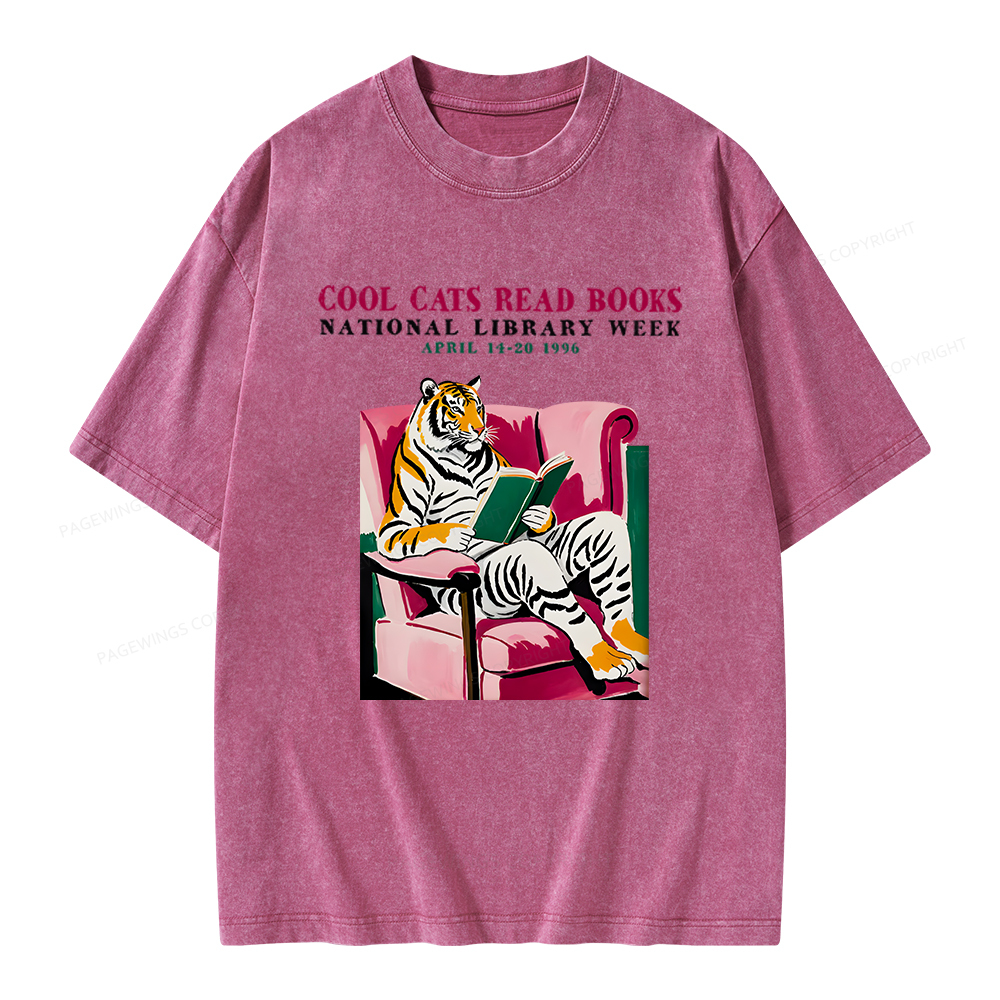Pagewings Library Week Poster 1996 Unisex Washed T-shirt