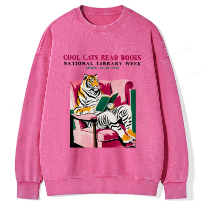 Pagewings Library Week Poster 1996 Unisex Washed Sweatshirt