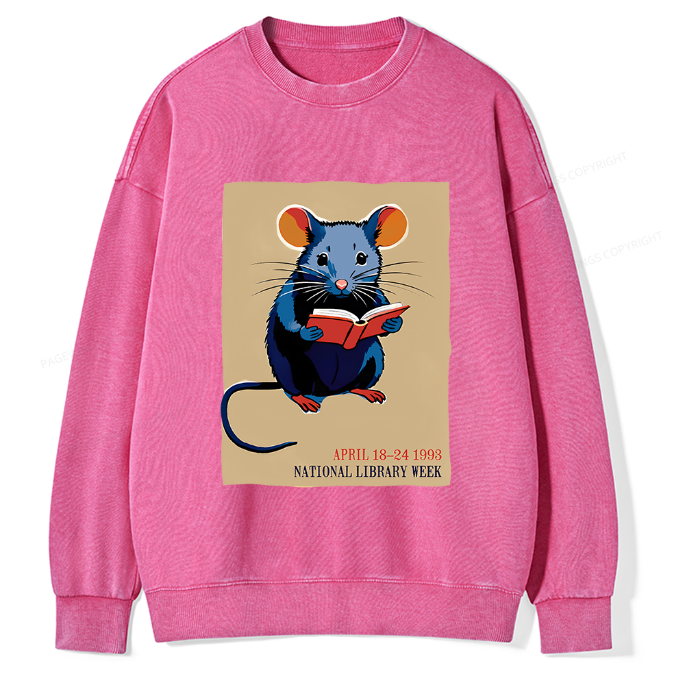 Pagewings National Library Week Unisex Washed Sweatshirt