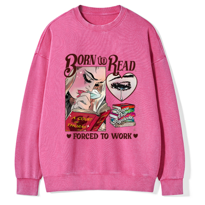 Pagewings Born To Read Bookish Unisex Washed Sweatshirt