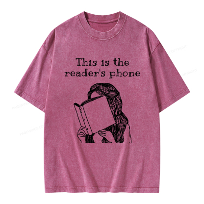Pagewings This Is The Readers Phone Unisex Washed T-shirt