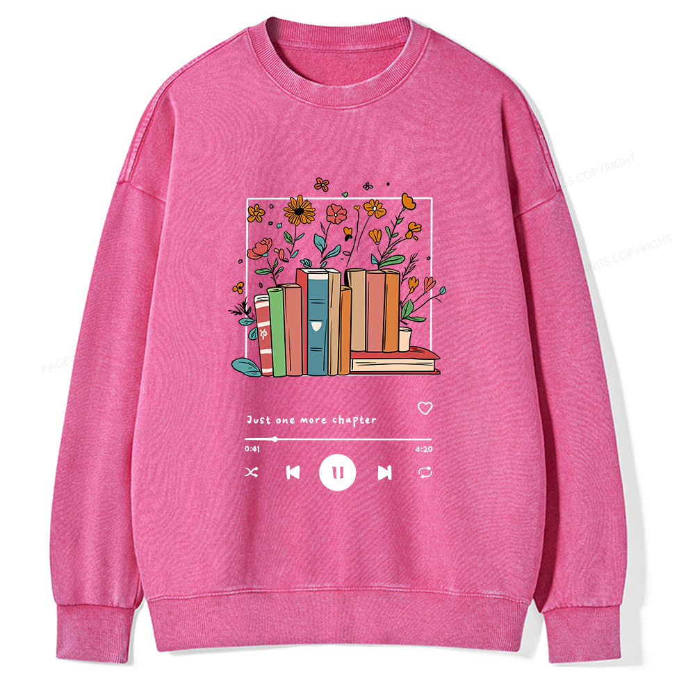 Pagewings Just One More Chapter Unisex Washed Sweatshirt