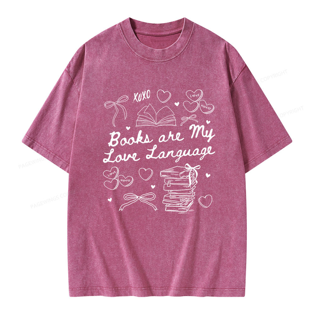 Pagewings Books Are My Love Language Unisex Washed T-shirt