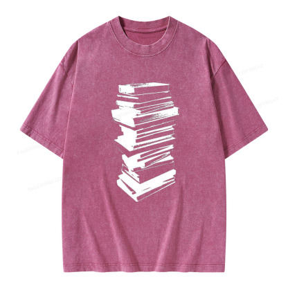 Pagewings Stack of Books Unisex Washed T-shirt