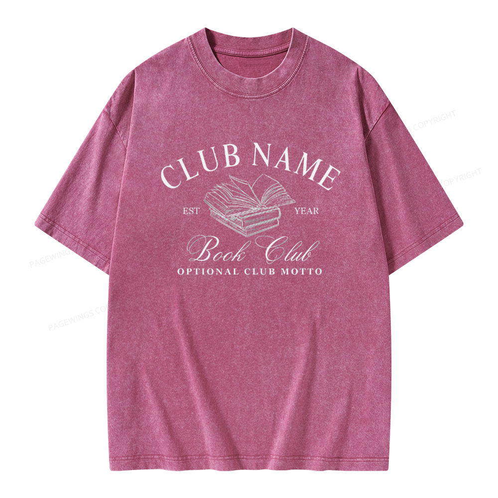 Pagewings Personalized Book Club Unisex Washed T-shirt