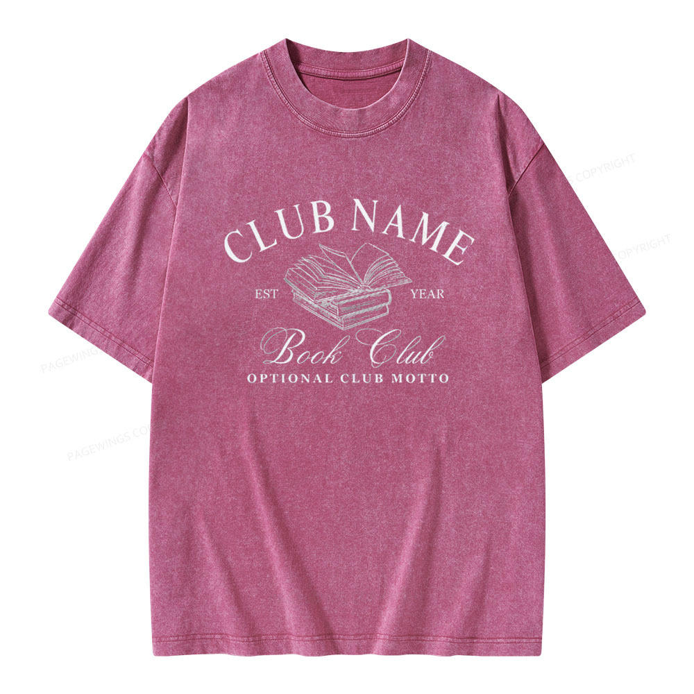 Pagewings Personalized Book Club Unisex Washed T-shirt