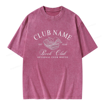 Pagewings Personalized Book Club Unisex Washed T-shirt