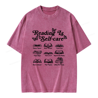 Pagewings Reading Is Self-care Unisex Washed T-shirt