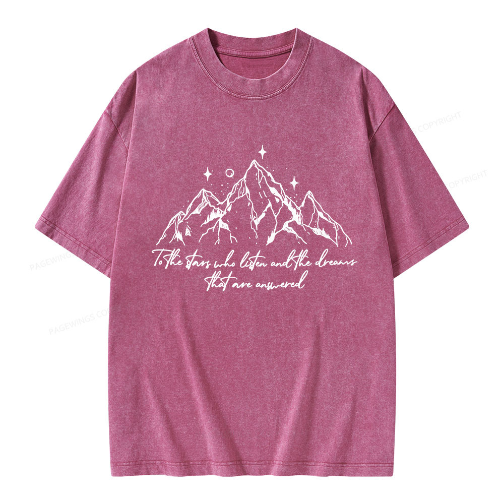 Pagewings Listen To Stars Answer Dreams Unisex Washed T-shirt
