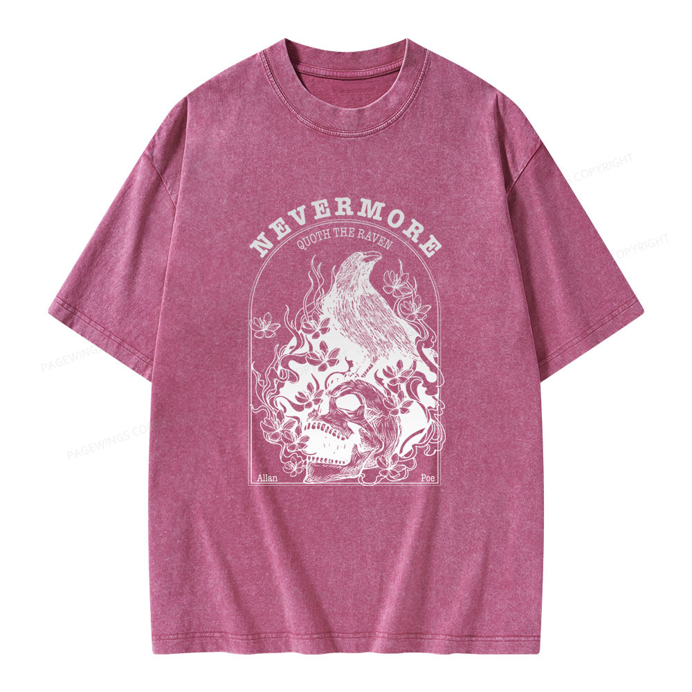 Pagewings Nevermore Quoth The Raven Unisex Washed T-shirt