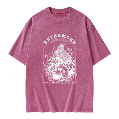 Pagewings Nevermore Quoth The Raven Unisex Washed T-shirt