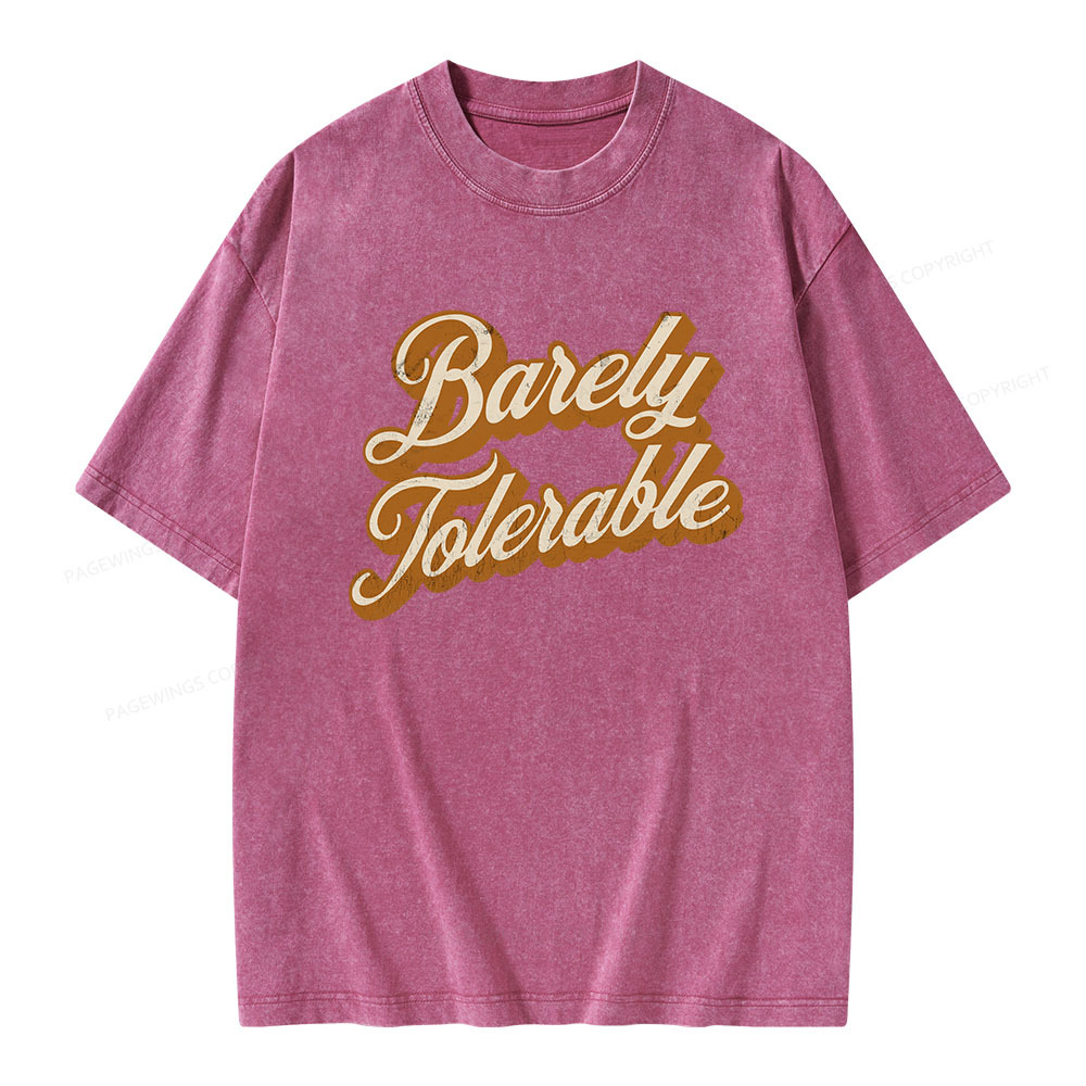 Pagewings Barely Tolerable Unisex Washed T-shirt
