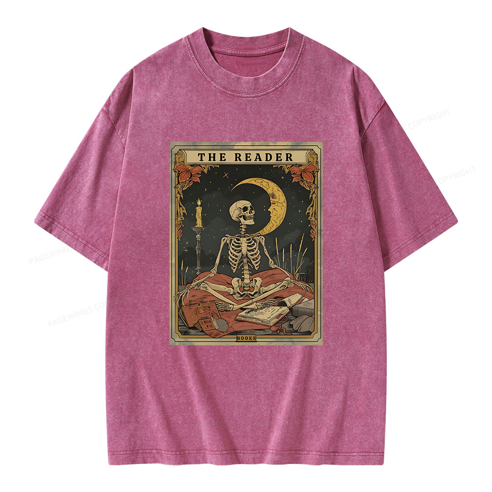 Pagewings The Reader Tarot Card Unisex Washed T-shirt
