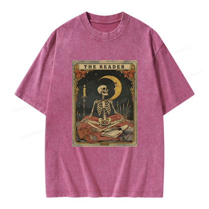 Pagewings The Reader Tarot Card Unisex Washed T-shirt