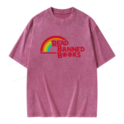 Pagewings Read Banned Books Unisex Washed T-shirt