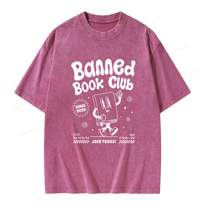 Pagewings Banned Book Club Unisex Washed T-shirt