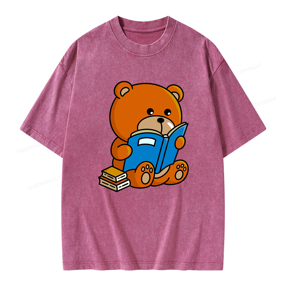 Pagewings Bookish Bear Unisex Washed T-shirt