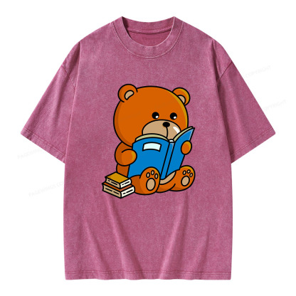 Pagewings Bookish Bear Unisex Washed T-shirt