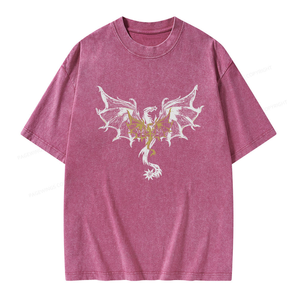 Pagewings Dragon Fantasty Unisex Washed T-shirt