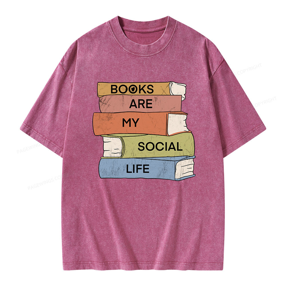 Pagewings Books Are My Social Life Unisex Washed T-shirt
