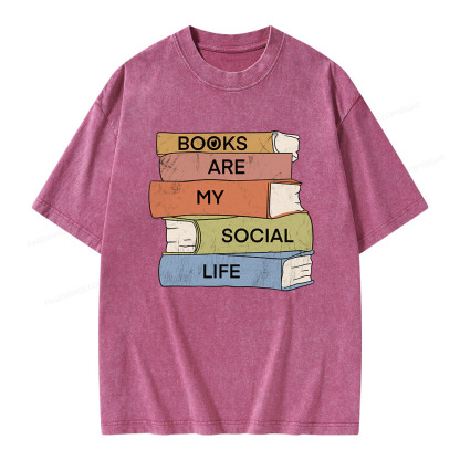 Pagewings Books Are My Social Life Unisex Washed T-shirt