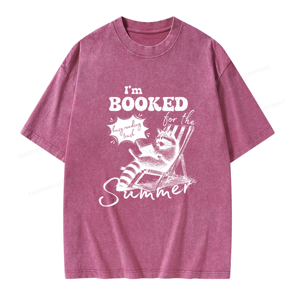 Pagewings I'm Booked For The Summer Unisex Washed T-shirt