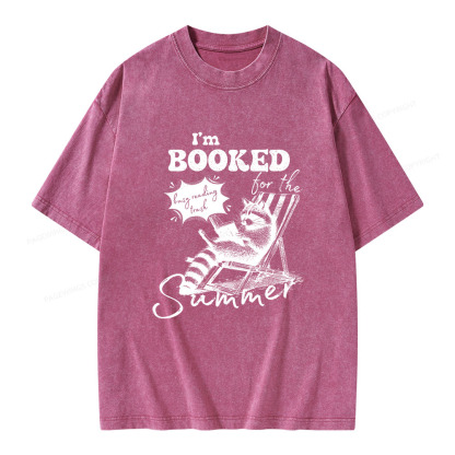 Pagewings I'm Booked For The Summer Unisex Washed T-shirt