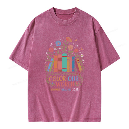 Pagewings Color Our World  Unisex Washed T-shirt