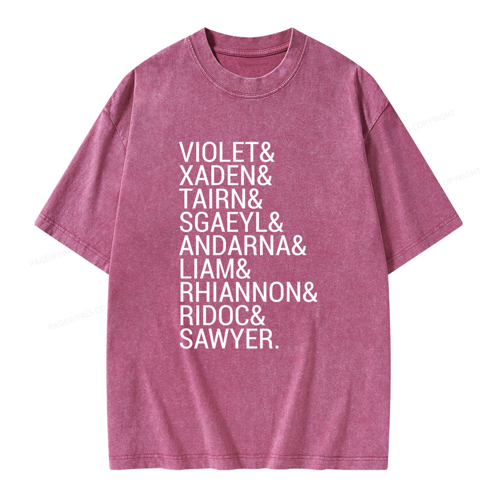 Pagewings Fourth Wing Squad Unisex Washed T-shirt