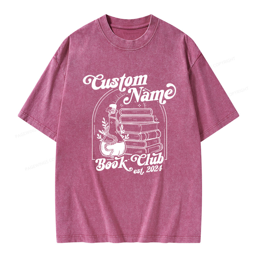 Pagewings Personalized Custom Book Club Unisex Washed T-shirt