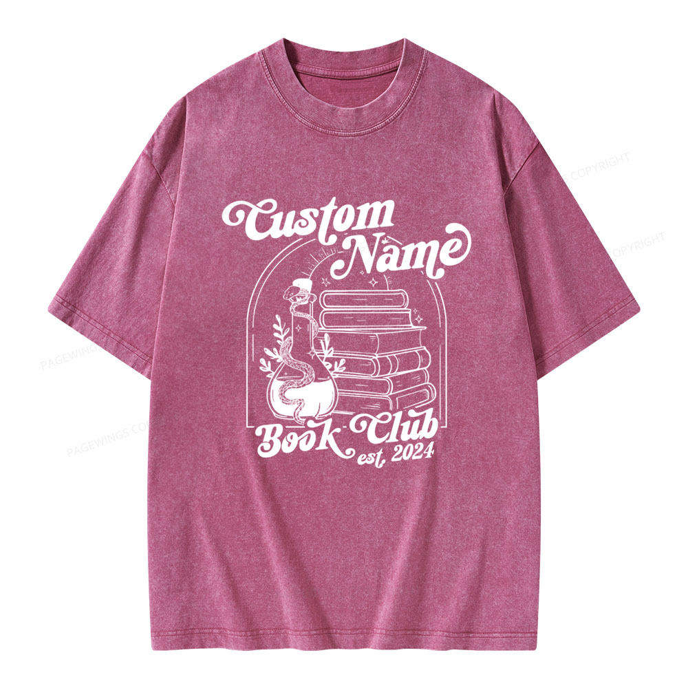 Pagewings Personalized Custom Book Club Unisex Washed T-shirt