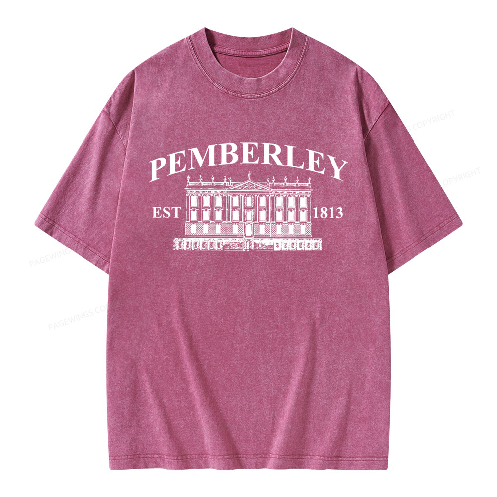Pagewings Pemberley Unisex EST 1813 Washed T-shirt
