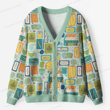 Pagewings Cozy Reading Unisex Ugly Cardigan Sweaters