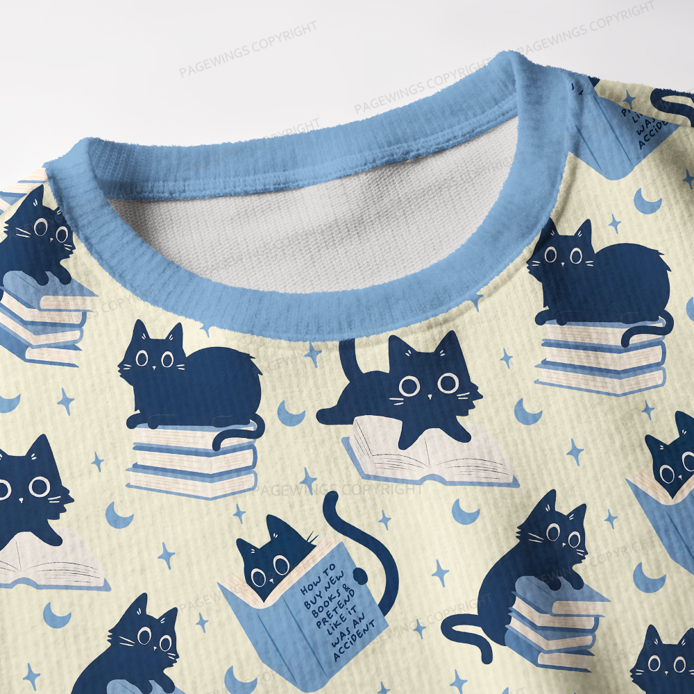 Pagewings Cat Reading Unisex Ugly Knit Sweatshirt