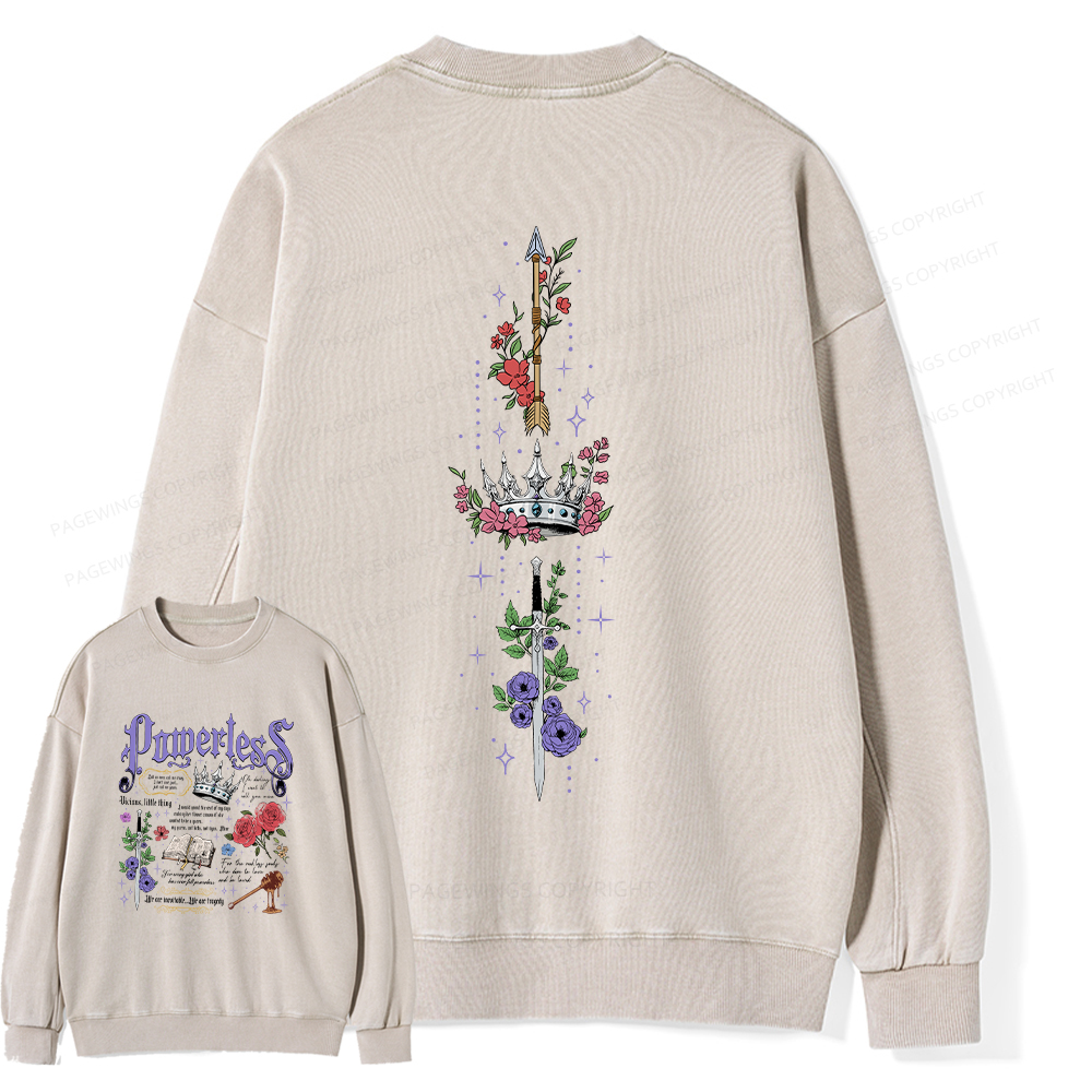 Pagewings Powerless Bookish Comfort Colors Unisex Washed Sweatshirt