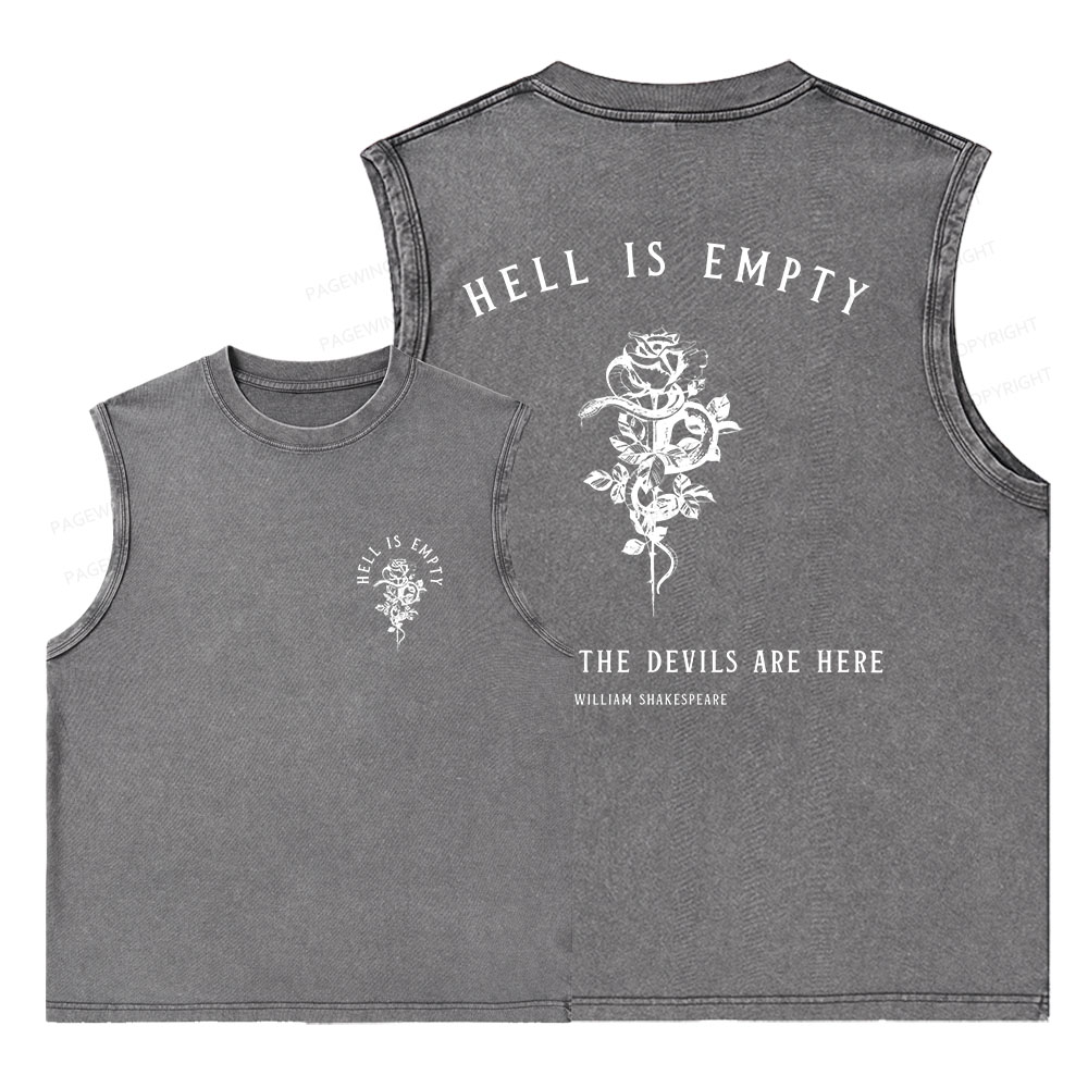 Pagewings Hell Is Empty And All The Devils Are Here Unisex Washed Tank Top
