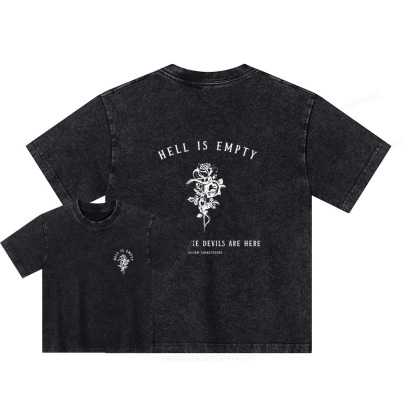 Pagewings Hell Is Empty And All The Devils Are Here Unisex Kids Washed T-shirt