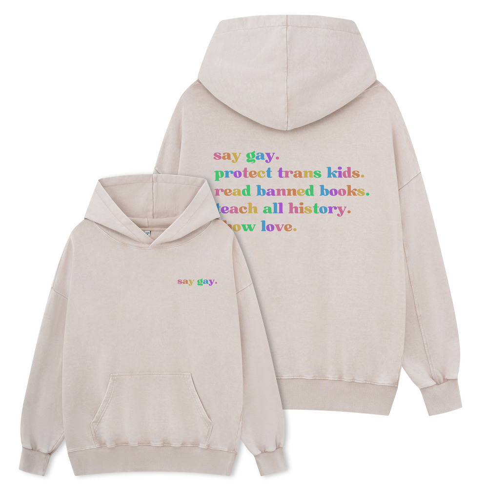 Pagewing Read Banned Books Unisex Washed Hoodie