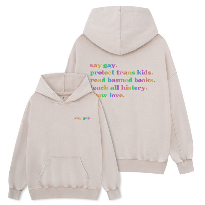 Pagewing Read Banned Books Unisex Washed Hoodie