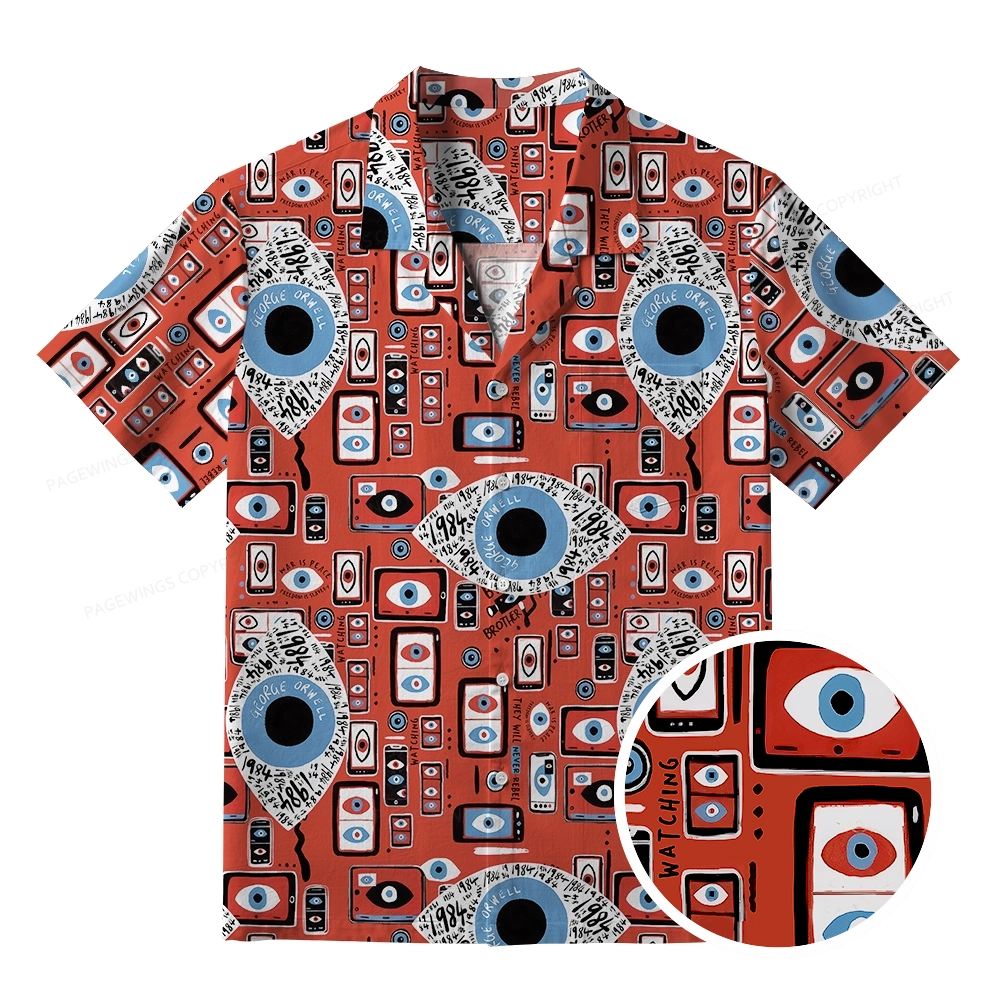 Pagewings Make Orwell Fiction Again Unisex Hawaiian Shirt