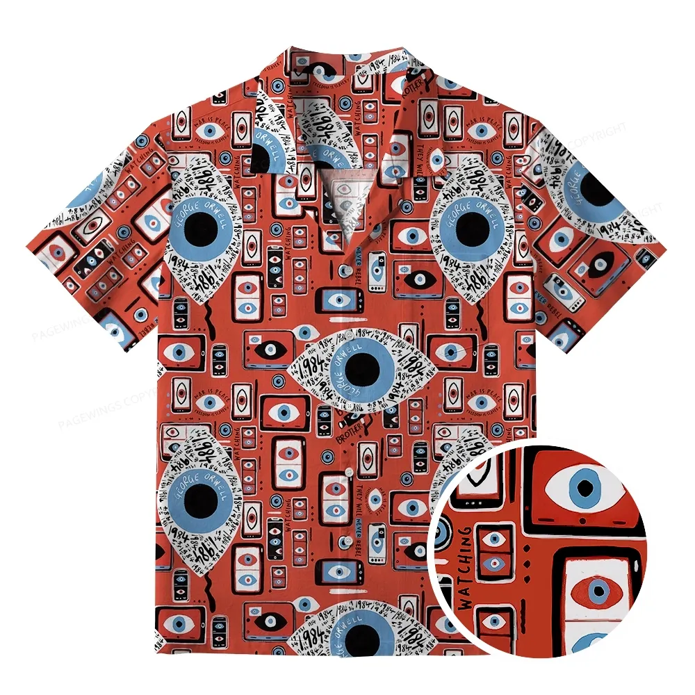 Pagewings Make Orwell Fiction Again Unisex Hawaiian Shirt