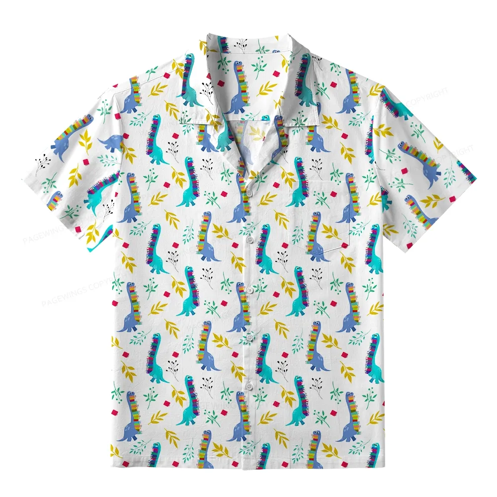 Pagewings Book Dinosaurs Unisex Hawaiian Shirt