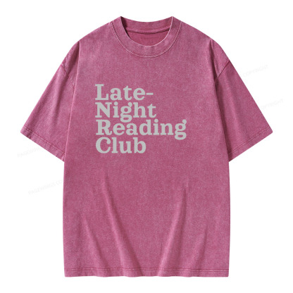 Pagewings Late-Night Reading Club Unisex Washed T-shirt