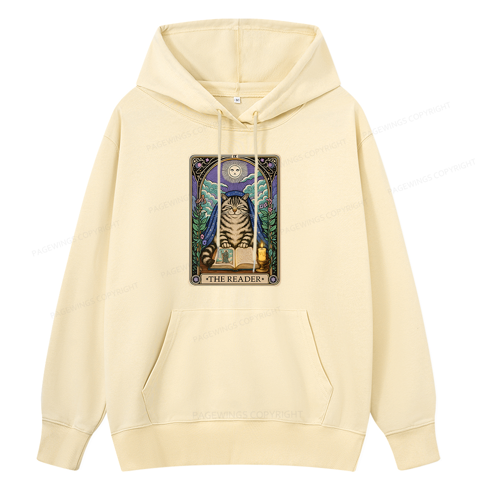 Pagewings The Reader Cat Tarot Cards Unisex Classic Hoodie