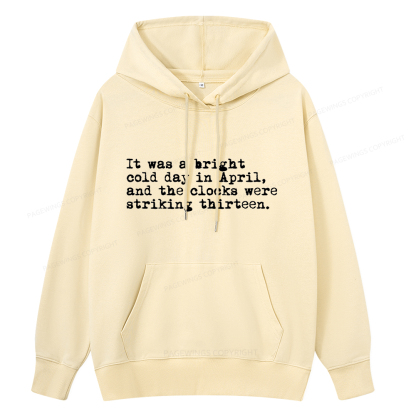 Pagewings Orwell It Was A Bright Cold Day In April Unisex Classic Hoodie