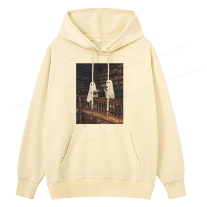 Pagewings Halloween Ghost Reading Unisex Classic Hoodie