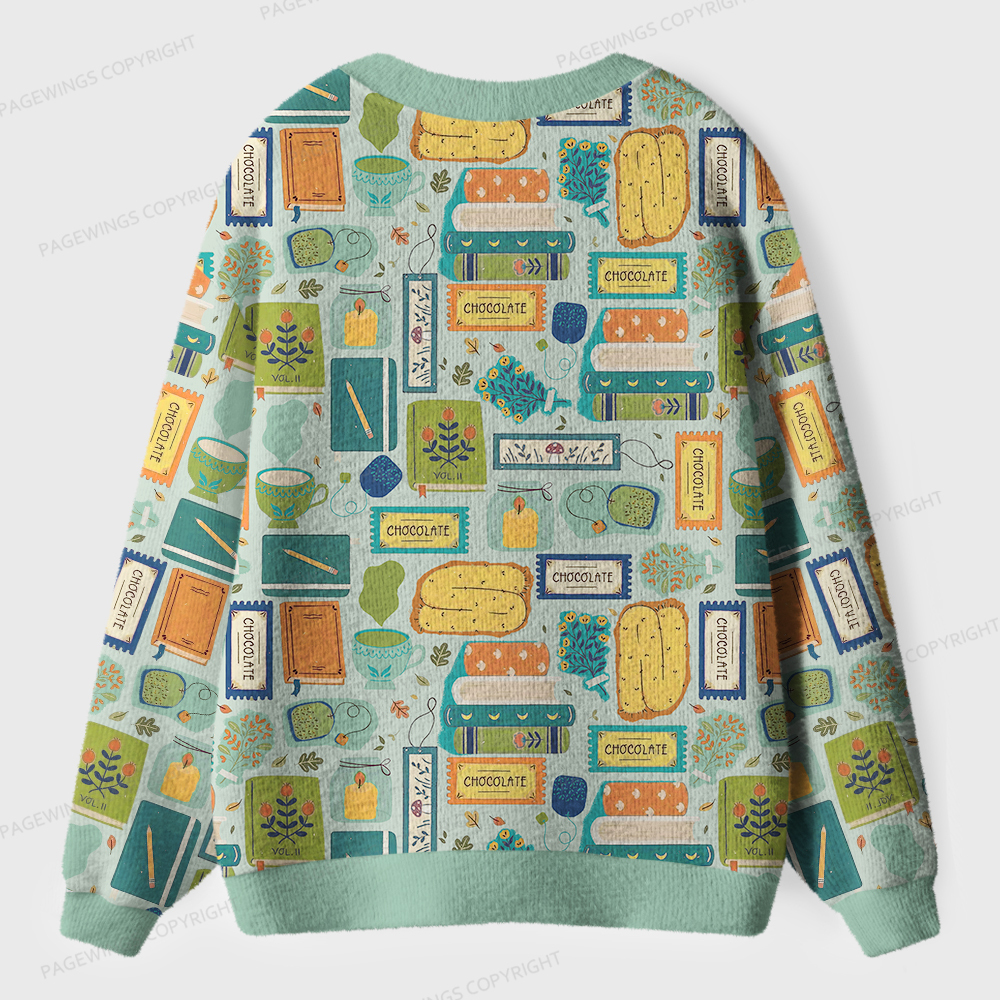 Pagewings Cozy Reading Unisex Ugly Cardigan Sweaters