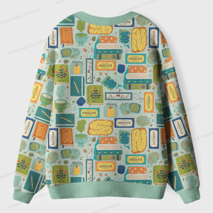 Pagewings Cozy Reading Unisex Ugly Cardigan Sweaters