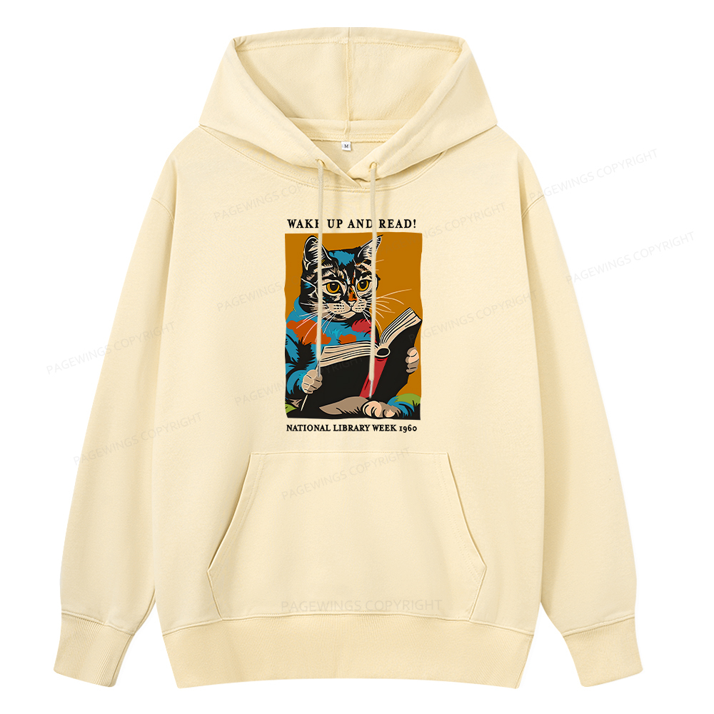 Pagewings Cat Reading Poster Unisex Classic Hoodie