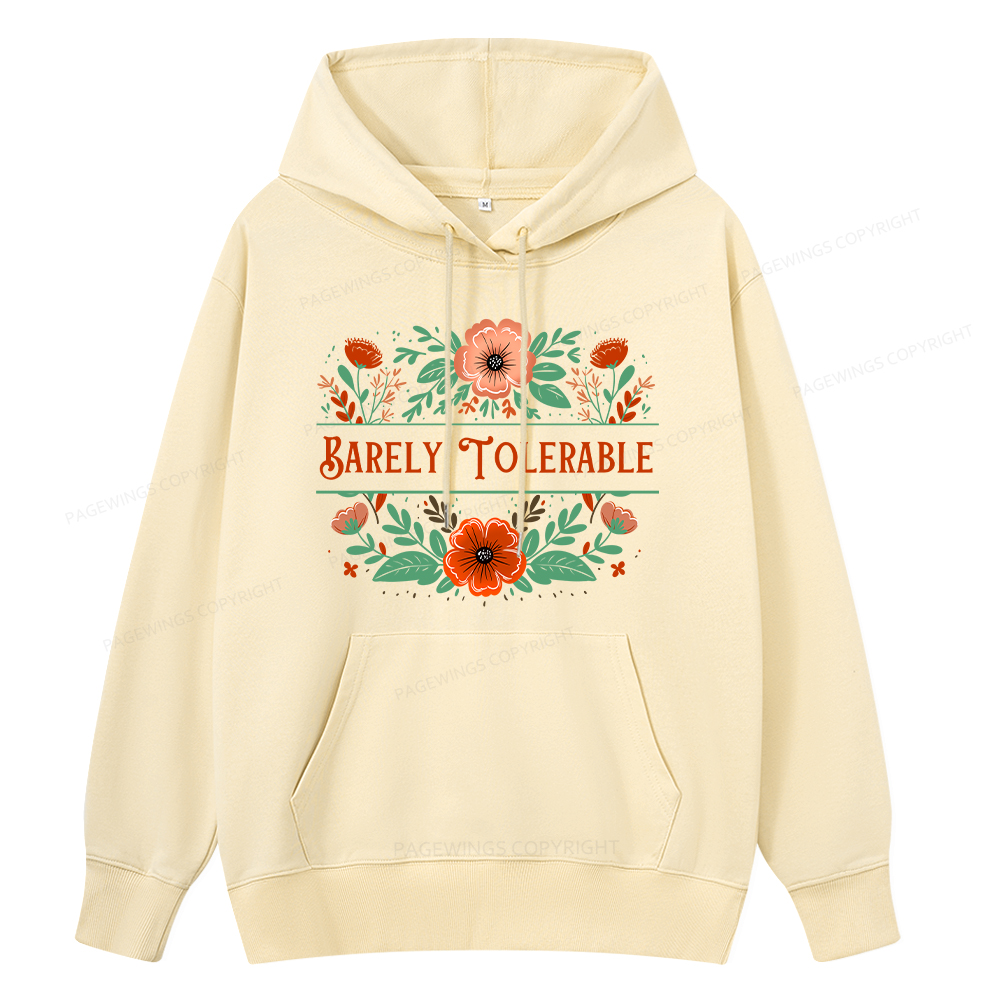 Pagewings Barely Tolerable Book Lover Bookish Unisex Classic Hoodie